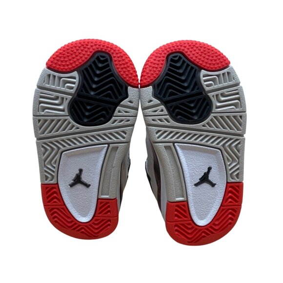 Jordan Toddler White Black Orange Air Retro 4 High Top Sneakers 5C - Picture 8 of 8